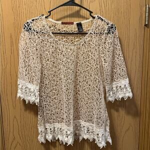 BKE Cream Lace Blouse